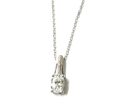 A White Cz Gold Necklace