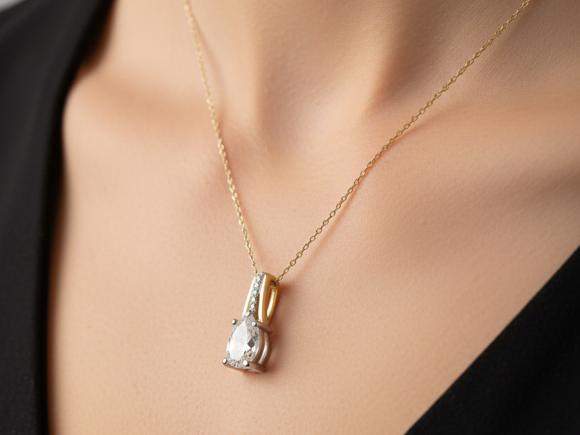 9ct Yellow Cz Gold Necklace