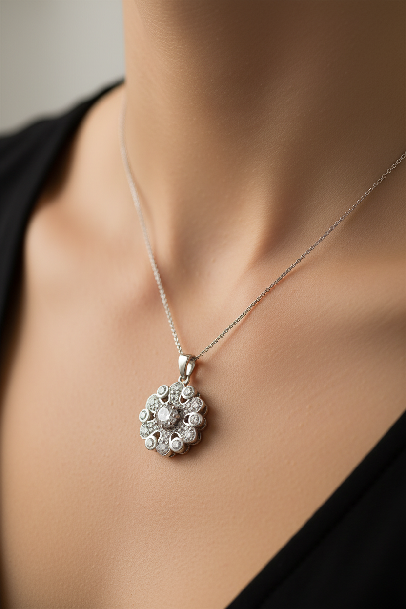 A White Cubic Zirconia Pendant