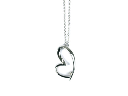 A Silver Heart Pendant  & Chain