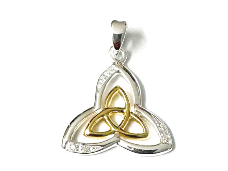 Trinity Knot Silver Gold Plated Pendant