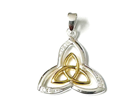 Trinity Knot Silver Gold Plated Pendant