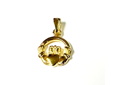 Silver Yellow Gold Plated Claddagh Pendant
