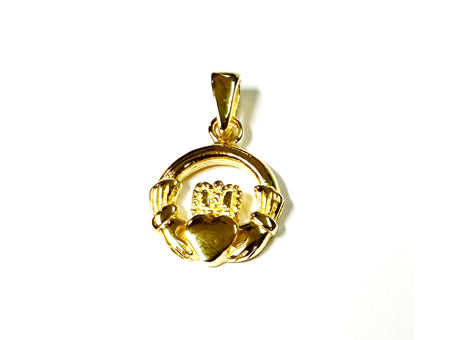 Silver Yellow Gold Plated Claddagh Pendant