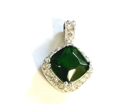 Emerald Cubic Zirconia Silver Earring