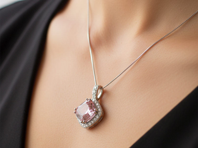Pink Cubic Zirconia Pendant.