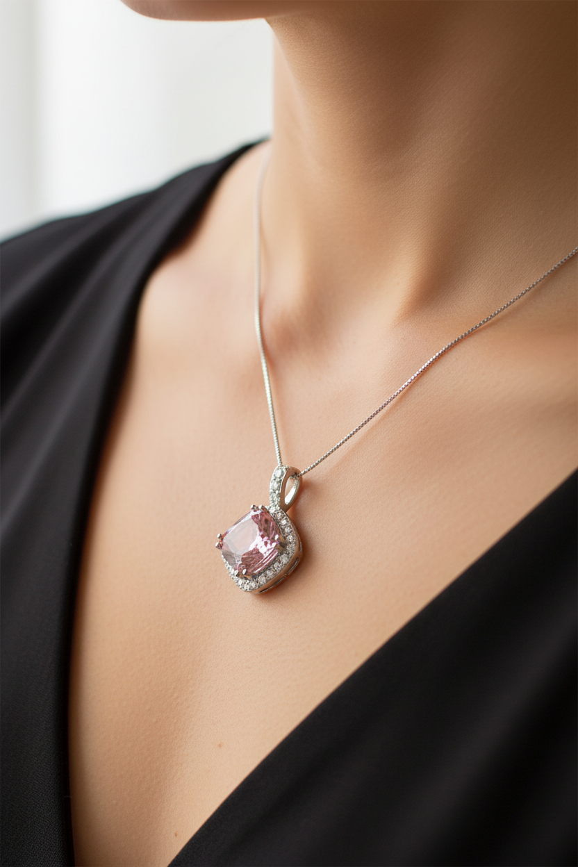 Pink Cubic Zirconia Pendant.