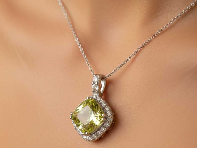 Peridot Cubic Zirconia Pendant.