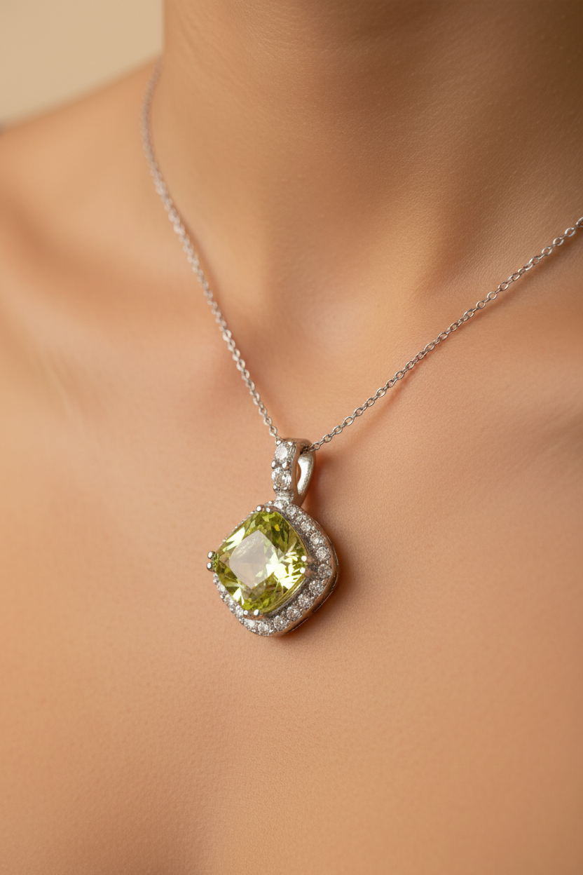 Peridot Cubic Zirconia Pendant.