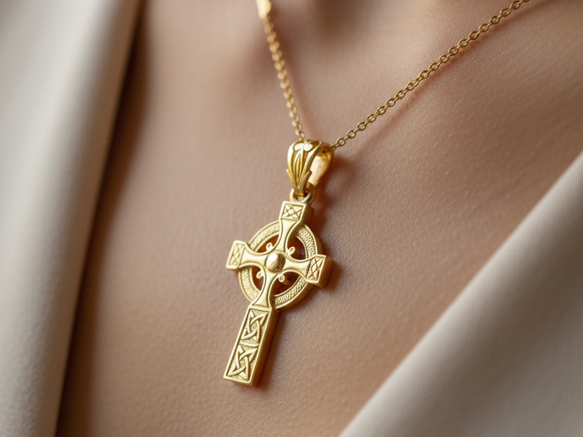 9 Ct Yellow Gold Celtic  Cross