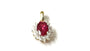 9 CT Yellow Gold Ruby Cz Pendant Chained. Stone Size 7×5 mm
