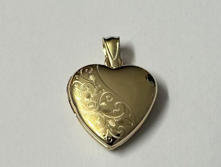 16 mm Heart Shaped 9 Ct Gold Locket