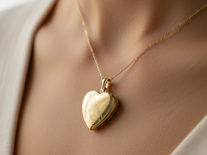 16 mm Heart Shaped 9 Ct Gold Locket