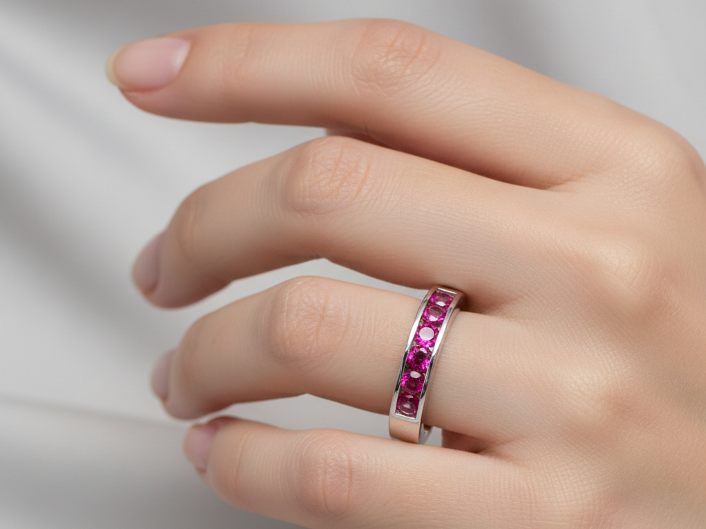 Ruby Cubic Zirconia Silver Ring