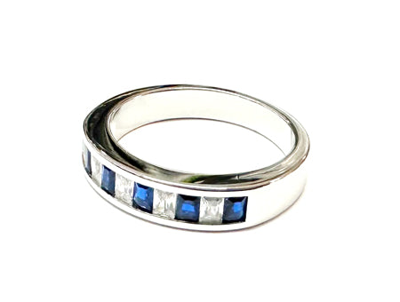 Sapphire Cubic Zirconia Silver Ring