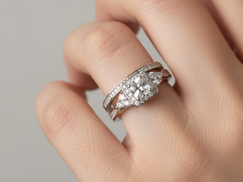 A White Cubic Zirconia Ring Set