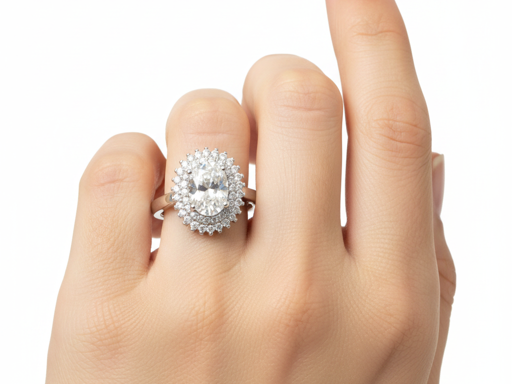 A White Cubic Zirconia Silver Ring