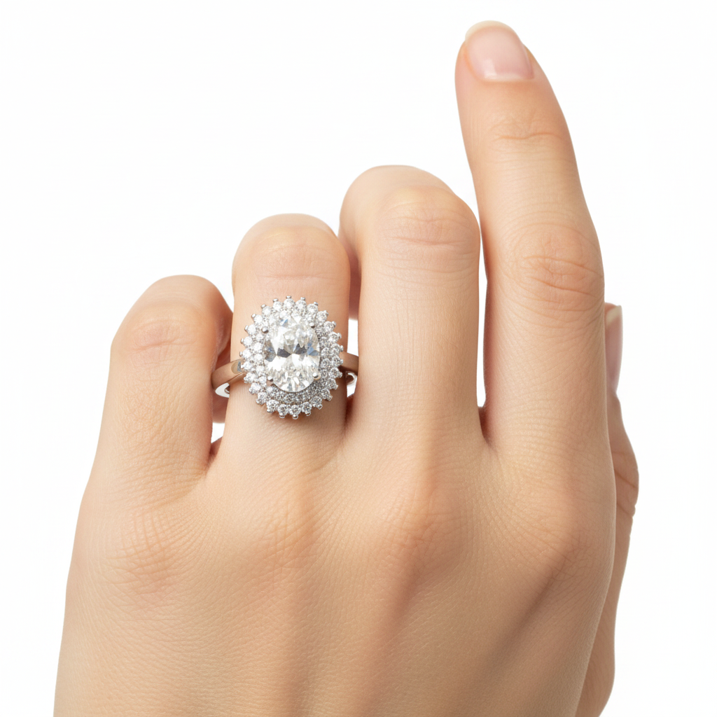 A White Cubic Zirconia Silver Ring