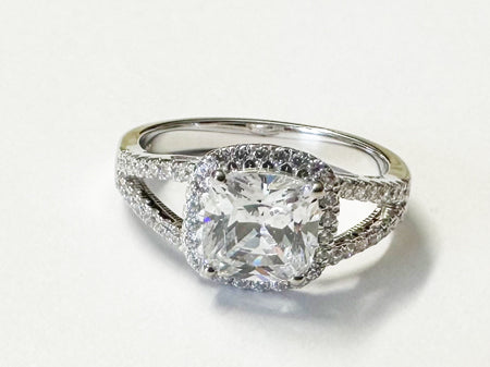 9ct White Gold Cubic Zirconia Ring