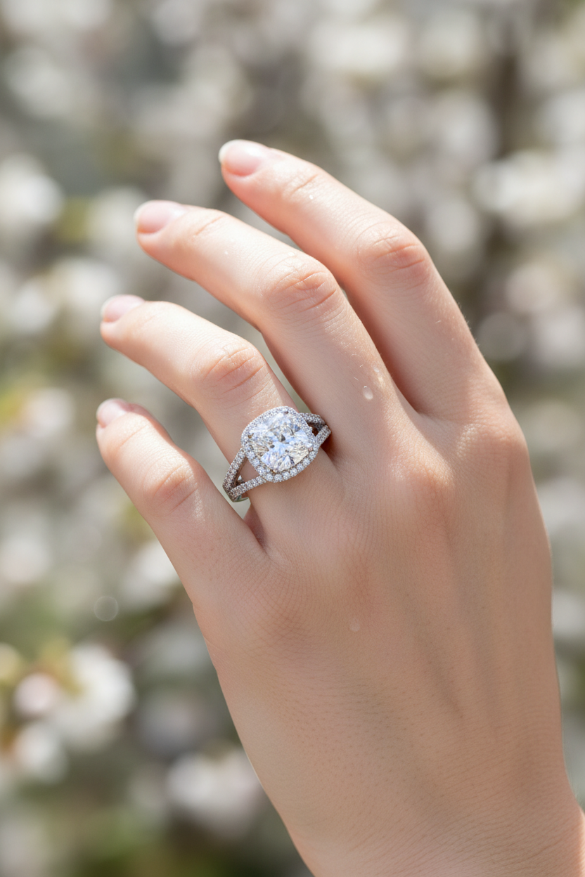 9ct White Gold Cubic Zirconia Ring