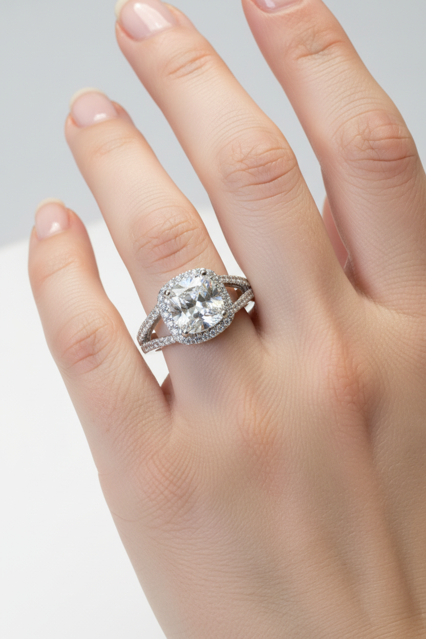A White Cubic Zirconia Ring