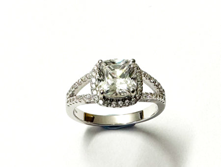 9ct White Gold Cubic Zirconia Ring