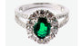9ct White Gold Emerald Cz Ring.
