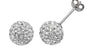 White Crystal 10 mm Silver Earring boxed.