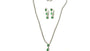 Emerald Zirconia Silver Necklace And Earring Set