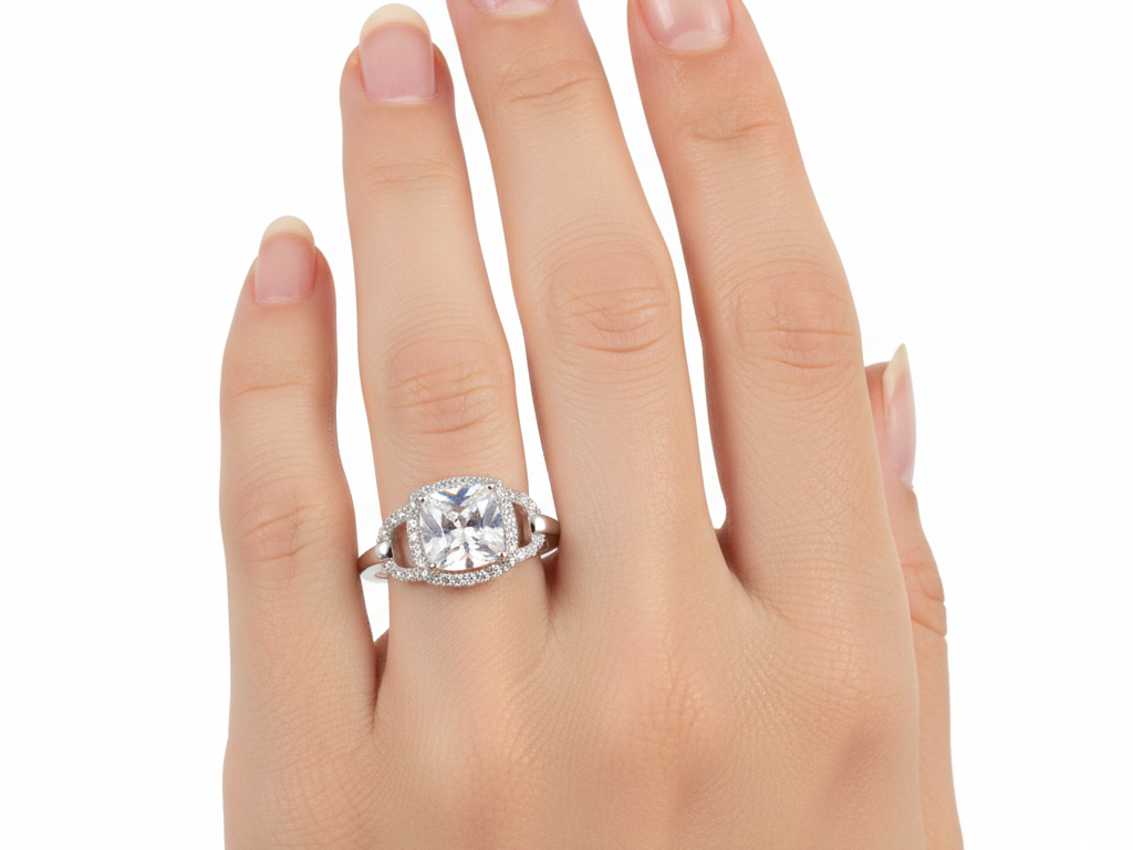A White Cubic Zirconia Ring