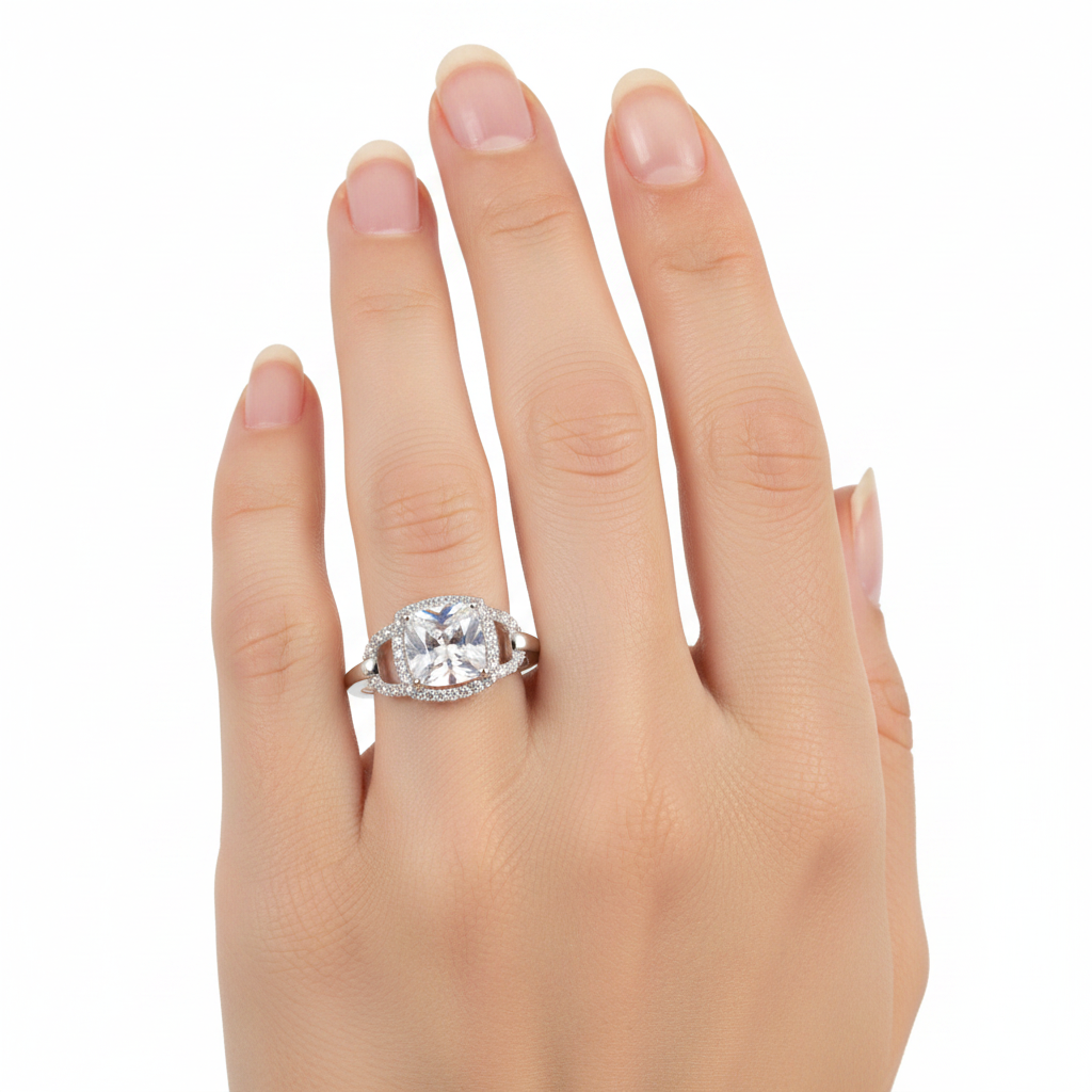 A White Cubic Zirconia Ring
