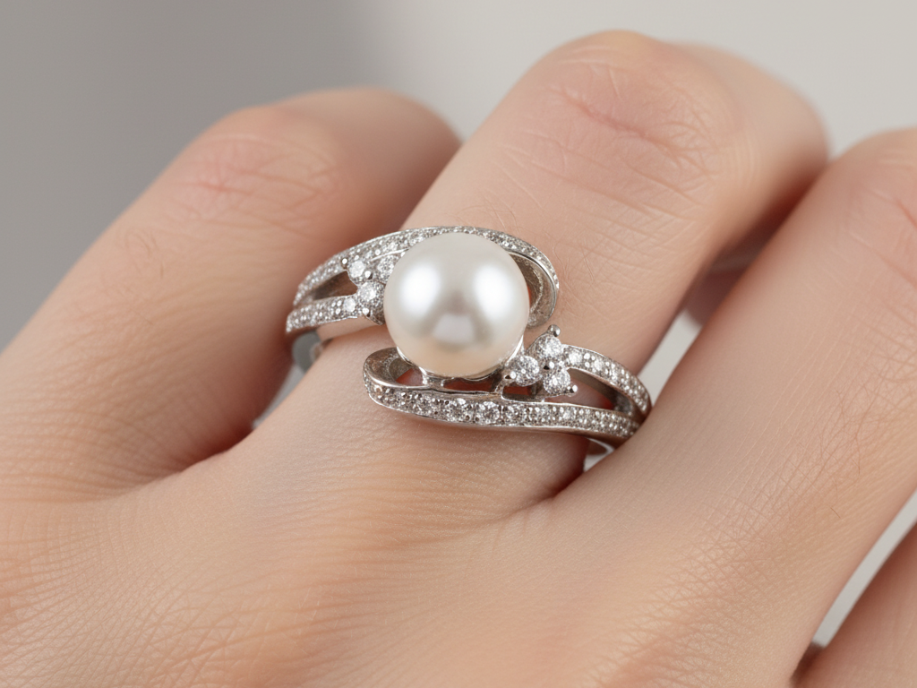 Silver Pearl Ring