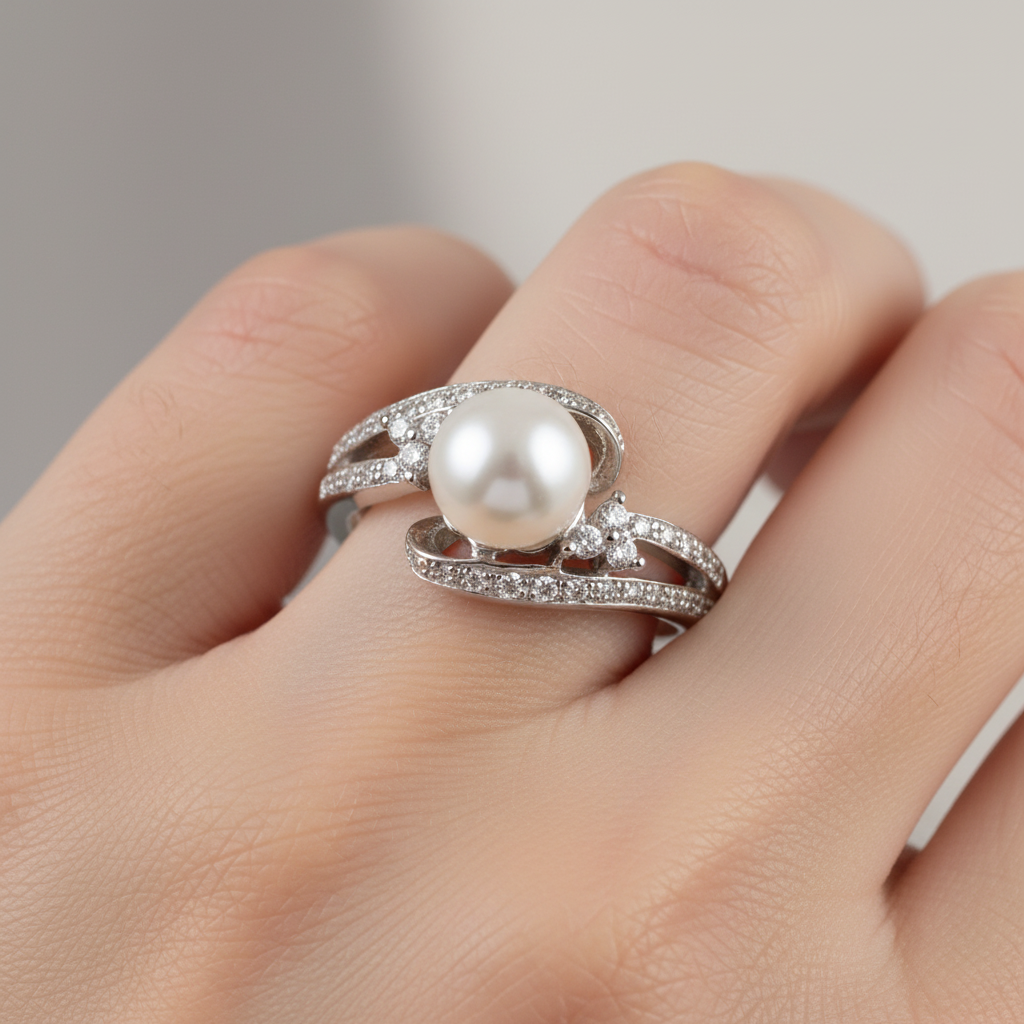 Silver Pearl Ring