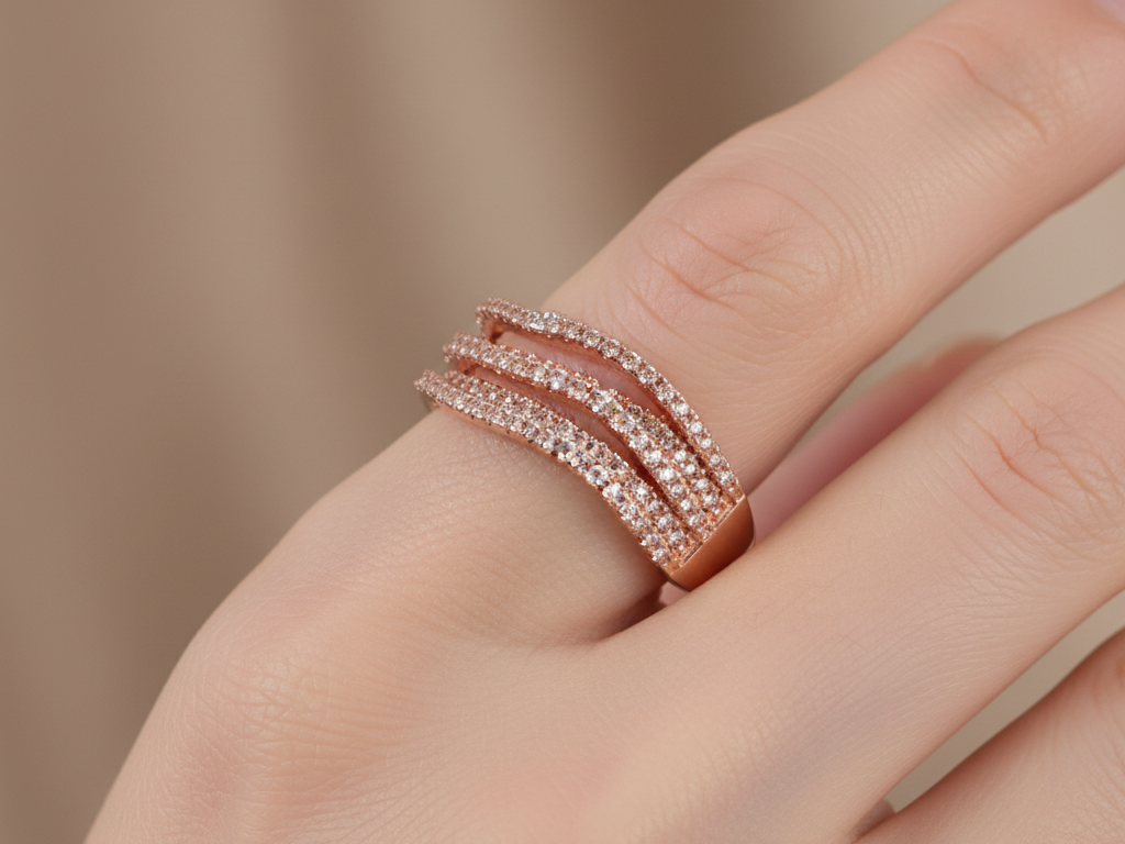 Silver with Rose Gold Plate Ring