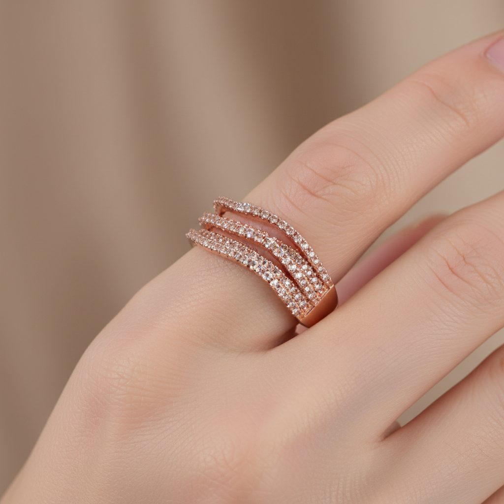 Silver with Rose Gold Plate Ring