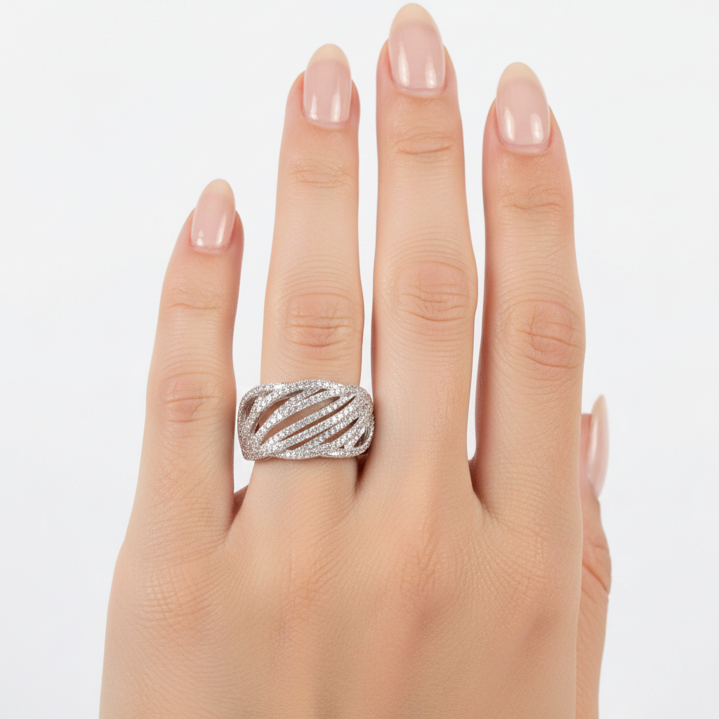 A White Cubic Zirconia Ring