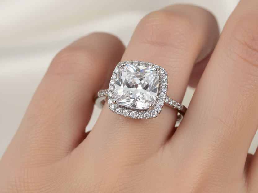A White Cubic Zirconia Ring