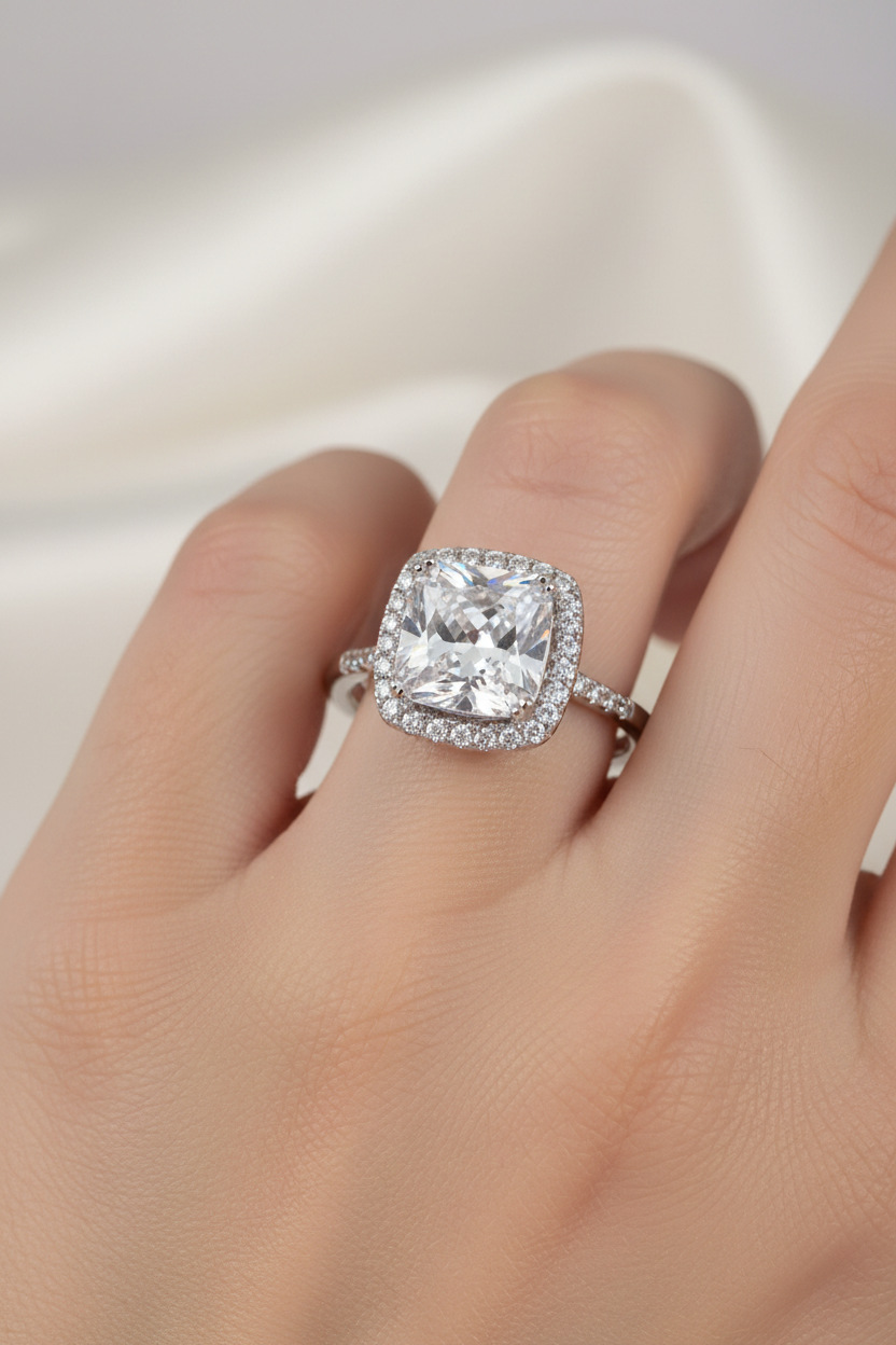 A White Cubic Zirconia Ring