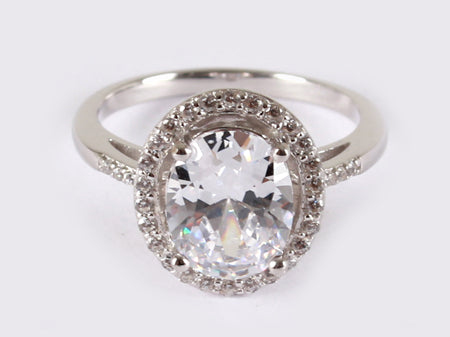 A White Cubic Zirconia Ring