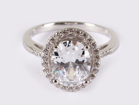 A White Cubic Zirconia Ring