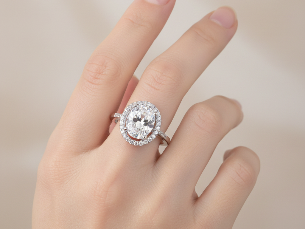 A White Cubic Zirconia Ring