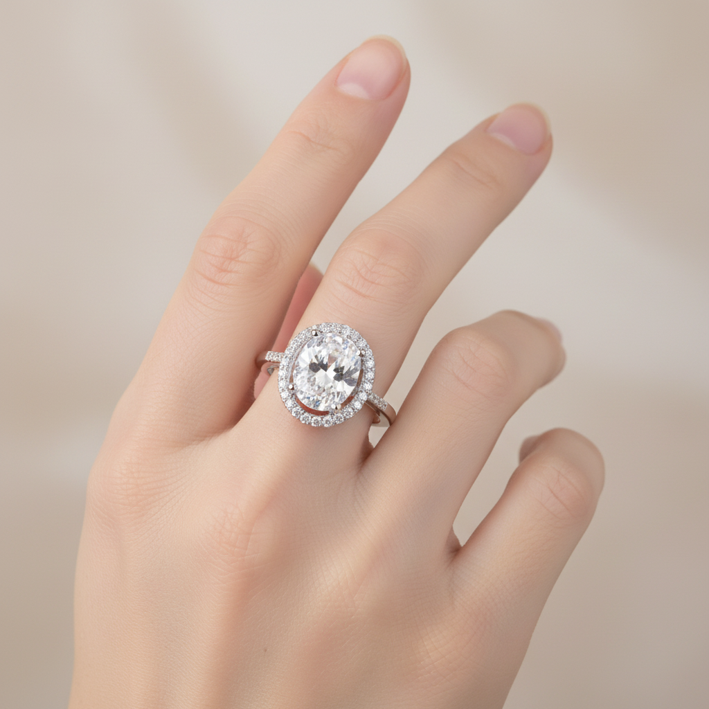 A White Cubic Zirconia Ring