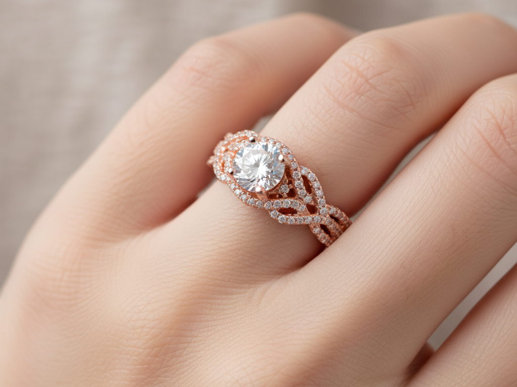 Silver with Rose Gold Plate Ring