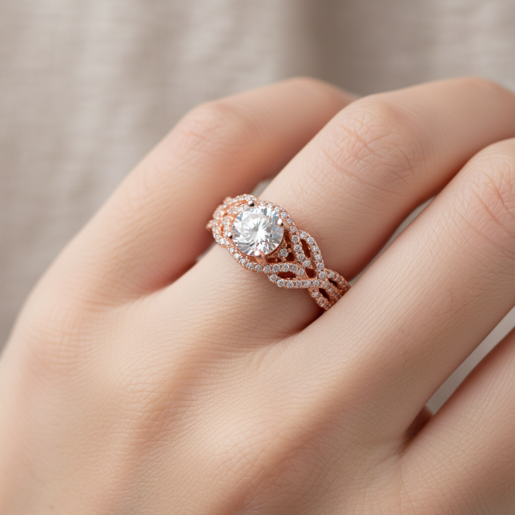 Silver with Rose Gold Plate Ring