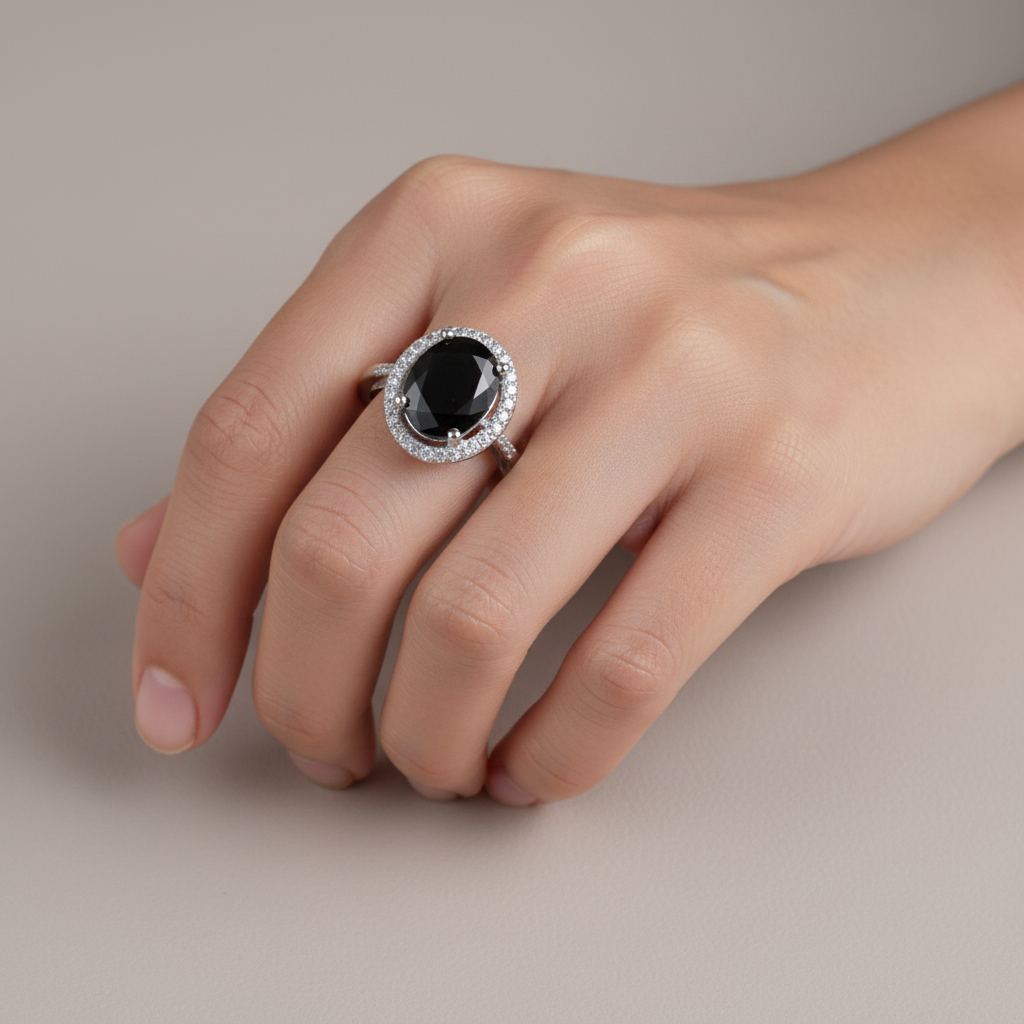 Black & White Cubic Zirconia Ring