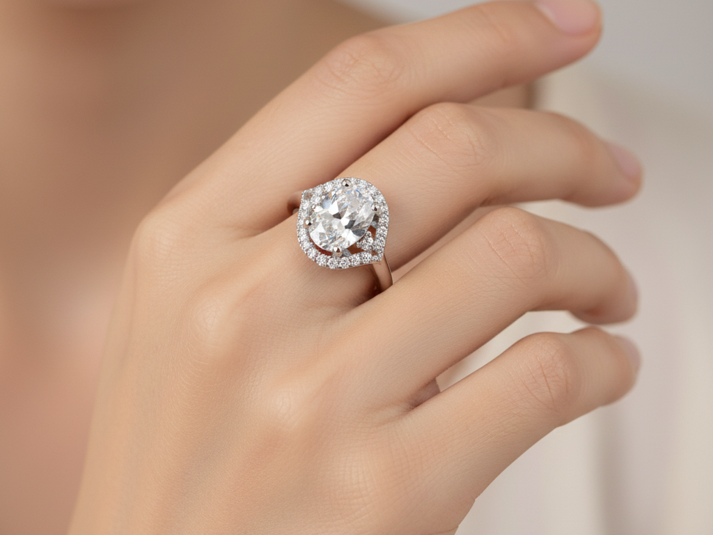 A White Cubic Zirconia Ring