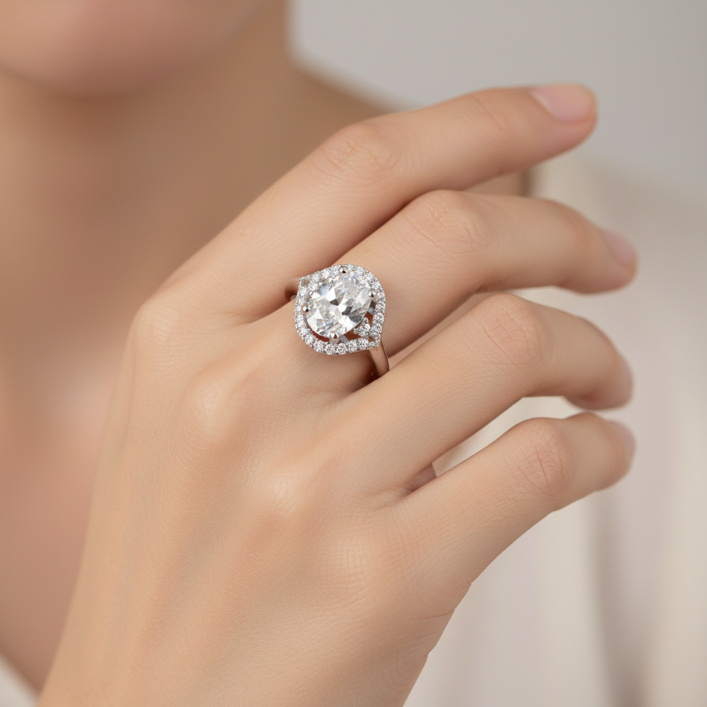 A White Cubic Zirconia Ring