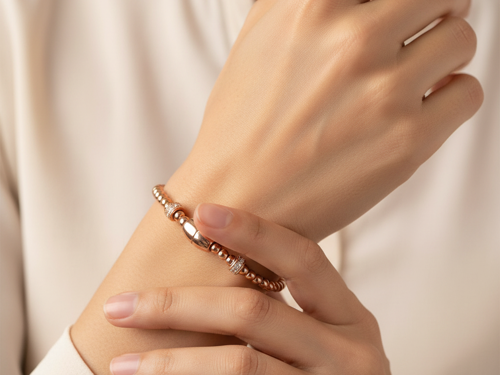 Silver with Rose Gold Plate  Bracelet