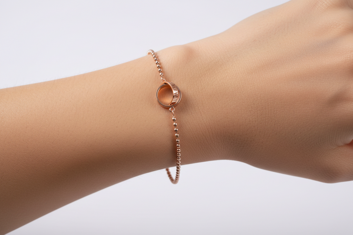 Silver with Rose Gold Plate  Bracelet.