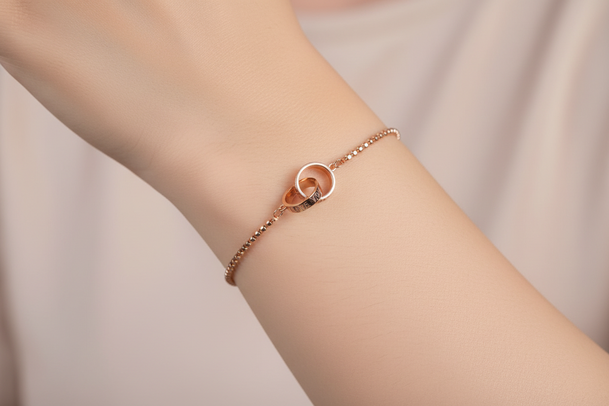 Silver with Rose Gold Plate  Bracelet.